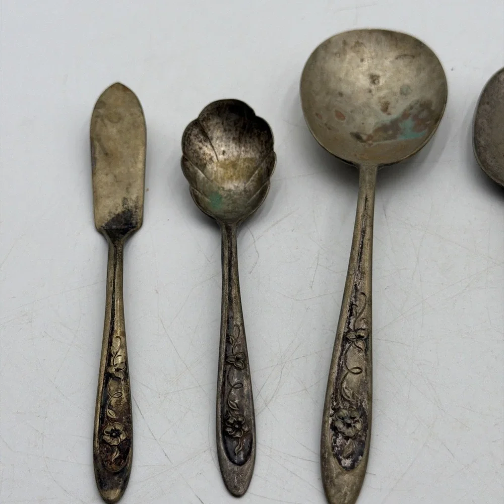 Vintage Lot Meriden Silver Plate Co. 6 piece Serving Set 1960's